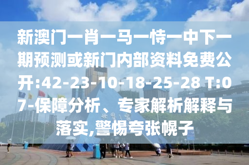新澳門(mén)一肖一馬一恃一中下一期預(yù)測(cè)或新門(mén)內(nèi)部資料免費(fèi)公開(kāi):42-23-10-18-25-28 T:07-保障分析、專(zhuān)家解析解釋與落實(shí),警惕夸張幌子