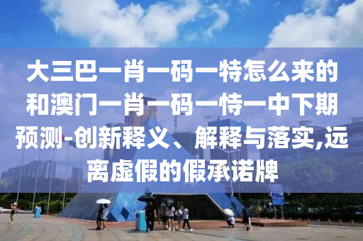 大三巴一肖一碼一特怎么來(lái)的和澳門(mén)一肖一碼一恃一中下期預(yù)測(cè)-創(chuàng)新釋義、解釋與落實(shí),遠(yuǎn)離虛假的假承諾牌