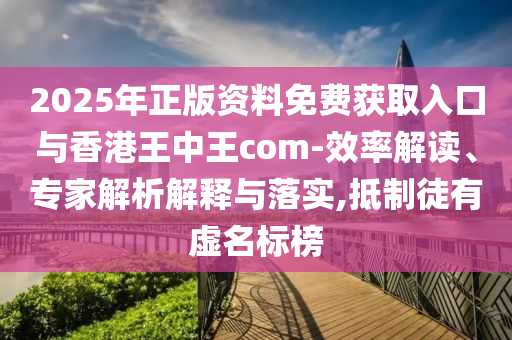2025年正版資料免費(fèi)獲取入口與香港王中王com-效率解讀、專家解析解釋與落實(shí),抵制徒有虛名標(biāo)榜