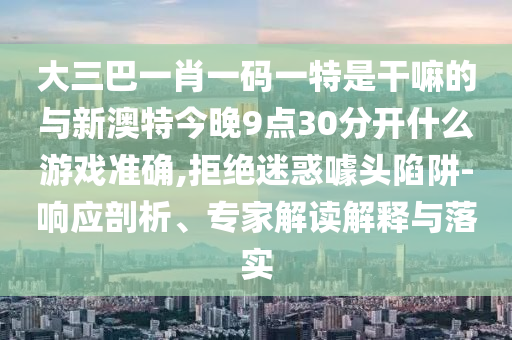 大三巴一肖一碼一特是干嘛的與新澳特今晚9點30分開什么游戲準(zhǔn)確,拒絕迷惑噱頭陷阱-響應(yīng)剖析、專家解讀解釋與落實