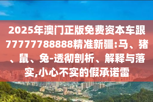 2025年澳門正版免費資本車跟77777788888精準新疆:馬