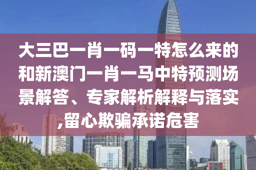 大三巴一肖一碼一特怎么來的和新澳門一肖一馬中特預(yù)測場景解答、專家解析解釋與落實,留心欺騙承諾危害
