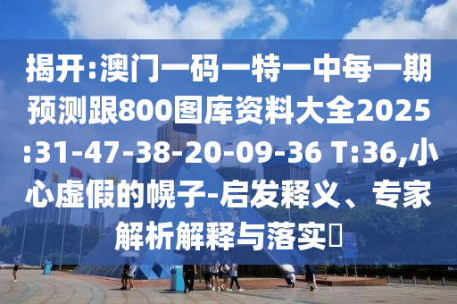揭開(kāi):澳門(mén)一碼一特一中每一期預(yù)測(cè)跟800圖庫(kù)資料大全2025:31-47-38-20-09-36 T:36,小心虛假的幌子-啟發(fā)釋義、專(zhuān)家解析解釋與落實(shí)?