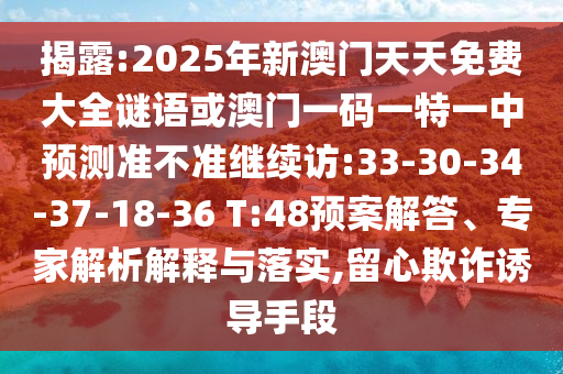 揭露:2025年新澳門天天免費(fèi)大全謎語或澳門一碼一特一中預(yù)測(cè)準(zhǔn)不準(zhǔn)繼續(xù)訪:33-30-34-37-18-36 T:48預(yù)案解答、專家解析解釋與落實(shí),留心欺詐誘導(dǎo)手段