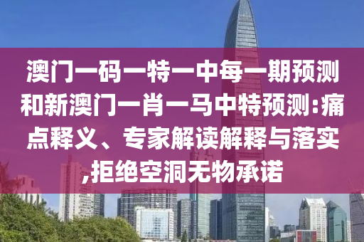 澳門一碼一特一中每一期預(yù)測(cè)和新澳門一肖一馬中特預(yù)測(cè):痛點(diǎn)釋義、專家解讀解釋與落實(shí),拒絕空洞無物承諾